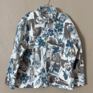 Alfred Dunner  Soft Floral Fleece Zip-Up Jacket Women’s Large